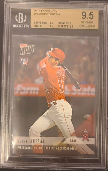 2018 Topps Now Shohei Ohtani First Career HR AB BGS 9.5