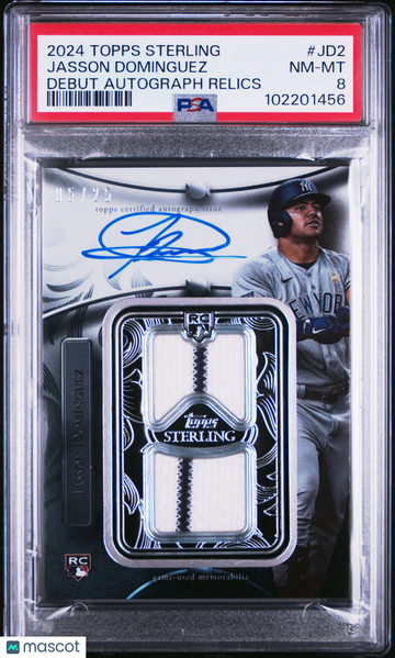 2024 Topps Sterling Sterling Debuts Autograph Relics Jasson Dominguez #JD2 /25 PSA 8