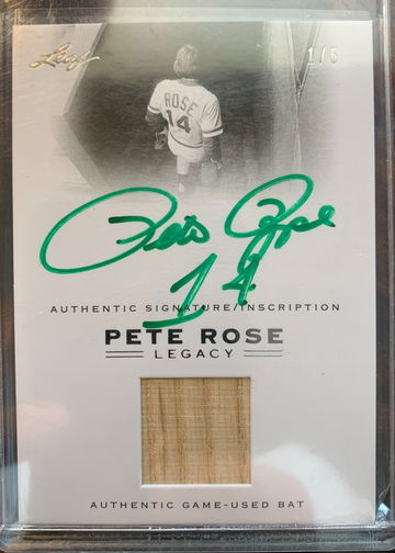 Pete Rose 2011 Leaf Legacy Auto Game Bat Green 1/5