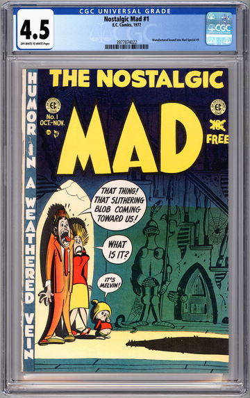 MAD #1 CGC 4.5 AKA THE NOSTALGIC MAD #1 WOOD & KURTZMAN ART 20TH ANNIV REPRINT 1952-1972