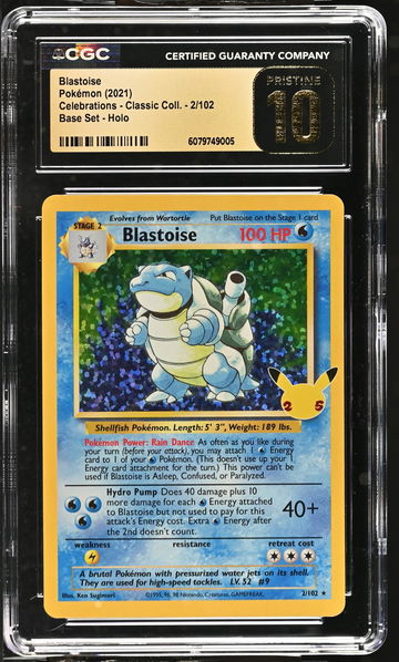 2021 Pokemon Celebrations Classic Coll. Blastoise #2/102 Holo CGC Pristine 10
