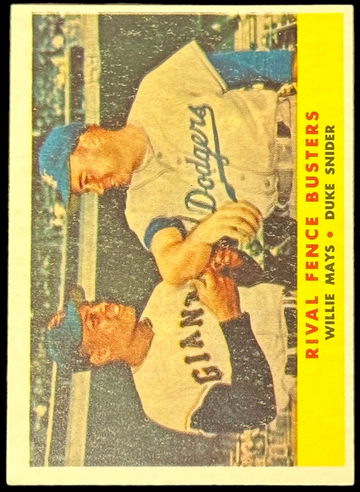 1958 Topps Rival Fence Busters Willie Mays & Duke Snider #436