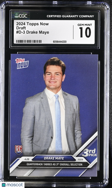 2024 Topps Now Drake Maye #D-3 Draft CGC 10