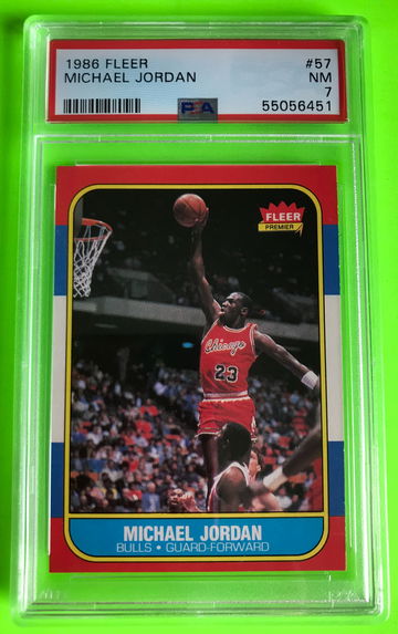 1986 Fleer Michael Jordan Rookie PSA 7