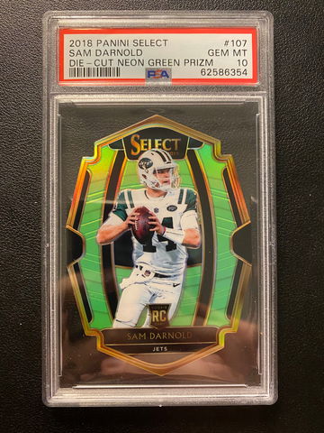 2018 Select Neon Green Die-Cut Sam Darnold #ed 40/49 PSA 10