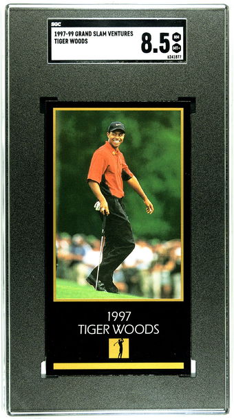 1997-99 Grand Slam Ventures TIGER WOODS RC Rookie Card Oversized SGC 8.5