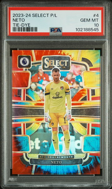 2023-24 Panini Select Premier League Tie-Dye Prizm Neto #4 /49 PSA 10