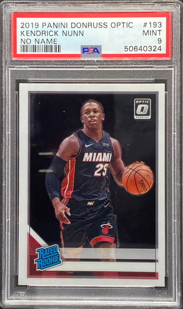 2019 Panini Donruss Optic Kendrick Nunn No Name SP #193 RC PSA 9