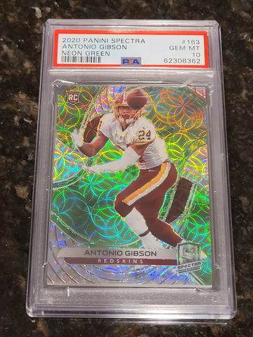 2020 Antonio Gibson /35 Spectra Neon Green Scope Refractor #163 PSA 10 GRM MINT