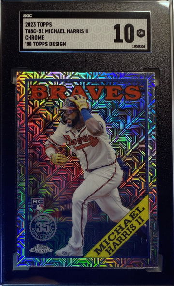 2023 Topps Chrome Silver Pack '88 Variation Mojo Michael Harris II Rookie Card -- SGC 10