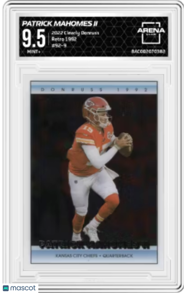 2022 Panini Clearly Donruss Retro Patrick Mahomes II #92-9 Arena Club 9.5