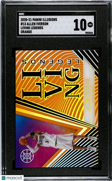 2020 Panini Illusions Allen Iverson #13 Living Legends Orange SGC 10