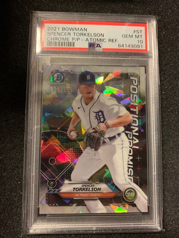 2021 Bowman Chrome Spencer Torkelson Positional Promise Atomic Refractor#150 PSA 10