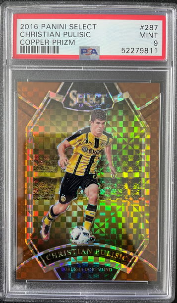 2016 Panini Select Christian Pulisic Copper Prizm /49 ROOKIE PSA 9