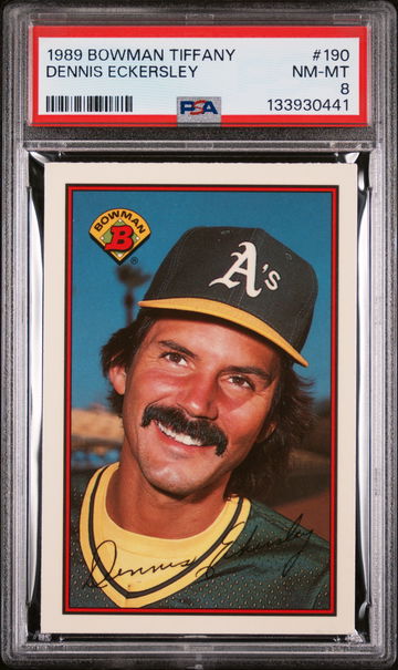 1989 Bowman Tiffany Dennis Eckersley #190 /6000 PSA 8