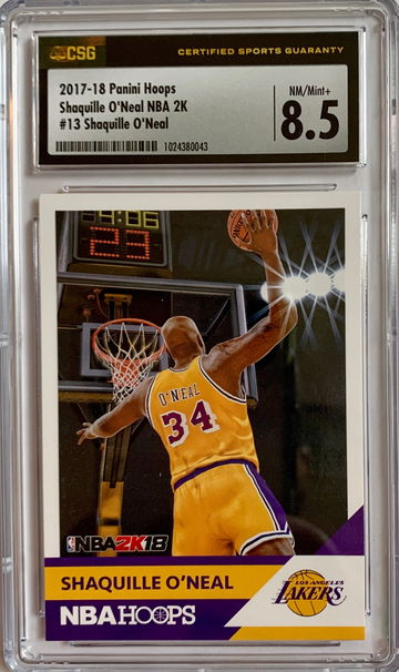 2017-18 Panini NBA Hoops Shaquille O'Neal NBA 2K 18  #13 - Graded CSG 8.5 NM MT+