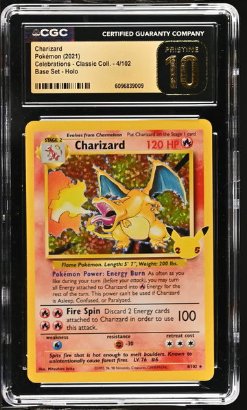 2021 Pokémon Sword & Shield Celebrations Charizard #4/102 Holo CGC Pristine 10