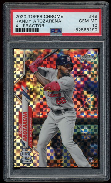 2020 Topps Chrome X-Fractor Randy Arozarena Rookie RC #49 PSA 10 Gem Mint