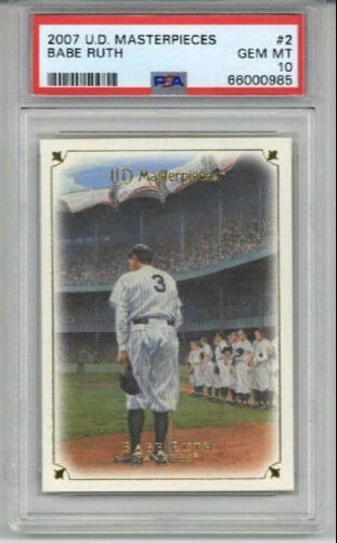 2007 UPPER DECK MASTERPIECES BABE RUTH CARD NEW YORK YANKEES PSA 10 LOW POP RARE