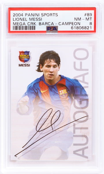 2004 MEGACRACKS BARCA CAMPEON LIONEL MESSI ROOKIE #89 - PSA 8