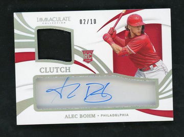 2021 Panini Immaculate Clutch Alec Bohm #CCR-AB RC Patch Auto /10