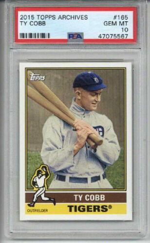 2015 TOPPS ARCHIVES #165 TY COBB BASEBALL CARD DETROIT TIGERS PSA 10 LOW POP