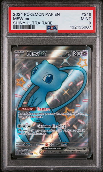 2024 Pokemon Scarlet and Violet Paldean Fates Shiny Ultra Rare Mew Ex #216 PSA 9
