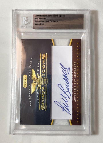 2009 RAZOR SPORTS ICOt UPDATE BILL RUSSELL BASKETBALL HOF #45 of 50