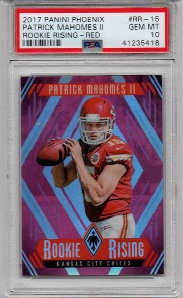 2017 PANINI PHOENIX PATRICK MAHOMES II ROOKIE RISING RED /299