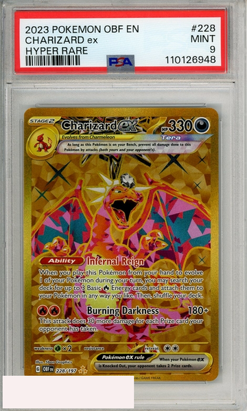 2023 POKEMON OBF EN-OBSIDIAN FLAMES CHARIZARD EX #228 HYPER RARE PSA 9 MINT