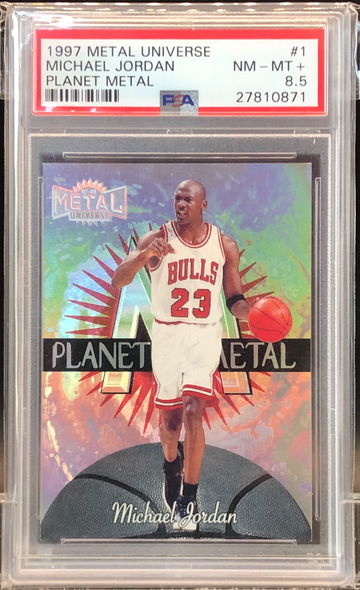 MICHAEL JORDAN - 1997 METAL UNIVERSE PLANET METAL #1 PSA 8.5