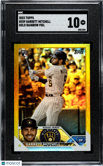 2023 Topps Garrett Mitchell #359 Gold Rainbow Foil SGC 10