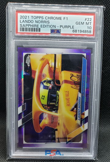 2021 Topps Chrome F1 Lando Norris Purple Sapphire /10 PSA 10