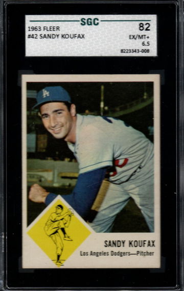 1963 Fleer #42 Sandy Koufax SGC 82 EX/MT+ 6.5