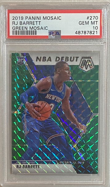 2019 Mosaic RJ Barrett NBA Debut Green Mosaic PSA 10
