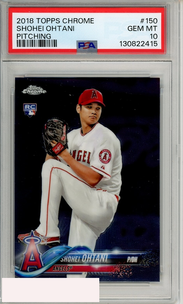 2018 TOPPS CHROME SHOHEI OHTANI #150 PITCHING PSA 10 GEM MT RC