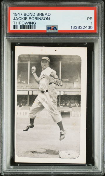 1947 Bond Bread Jackie Robinson Throwing Jackie Robinson PSA 1