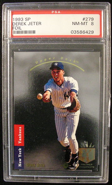 Derek Jeter 1993 SP #279 PSA 8 RC— Slab chipped on right side