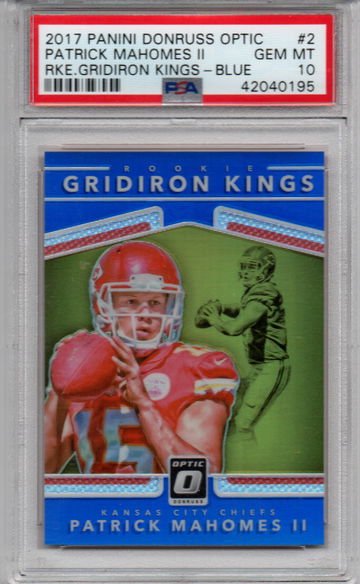 2017 PANINI DONRUSS OPTIC PATRICK MAHOMES II RKE GRIDIRON KINGS BLUE /149