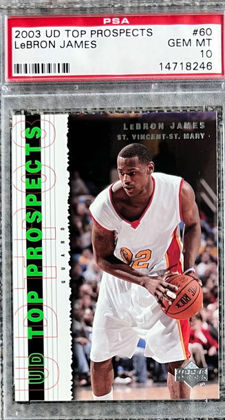 2003 UD Top Prospects LeBron James RC Rookie PSA 10 Gem Mint #60