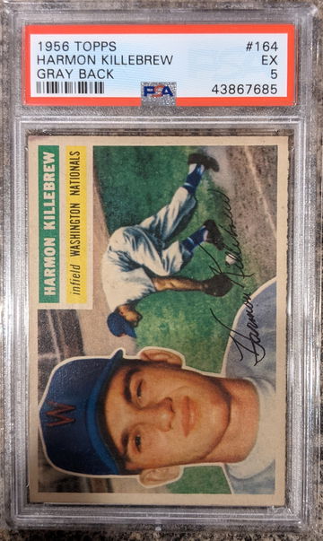 1956 Topps Harmon Killebrew Gray Back PSA 5 Centered