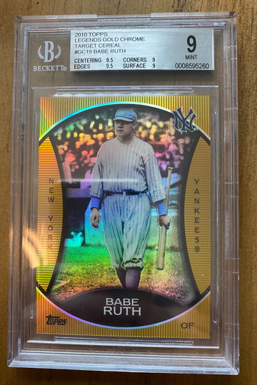 2010 Babe Ruth Topps legends gold chrome