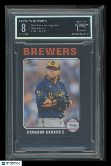 2014 Topps Heritage Mini Black Border Corbin Burnes #276 /50 Arena Club 8