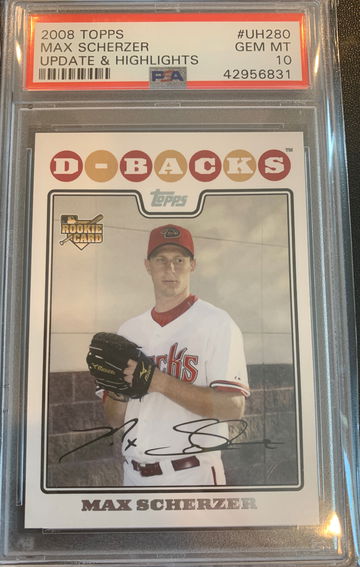 2008 Topps Updates & Highlights Max Scherzer PSA 10