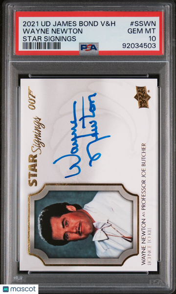 2021 Upper Deck James Bond Villains And Henchmen Star Signings Wayne Newton #SSWN PSA 10