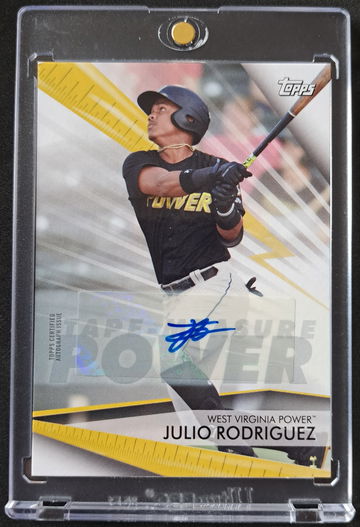 2020 Topps Pro Debut JULIO RODRIGUEZ Tape Measure Power Auto Serial #21/40 JROD