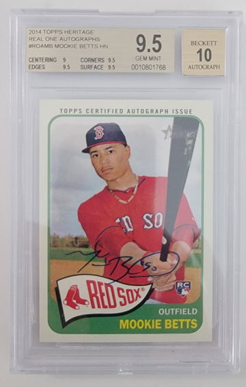 2014 Topps Heritage Mookie Betts  Auto BGS 9.5/10