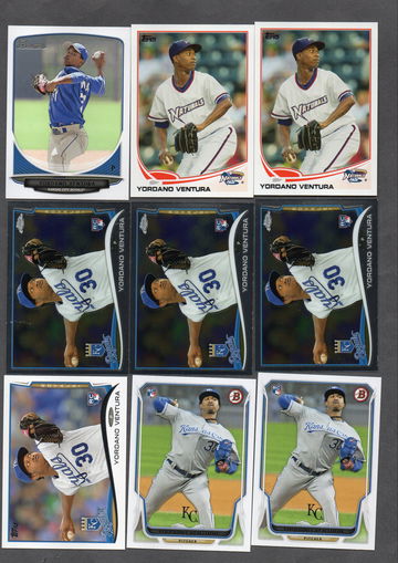 Yordano Ventura Baseball Card Lot (16) - Many Rookies RC, Nice Variety Royals