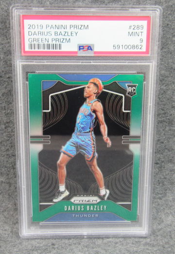 2019-20 Panini Prizm Green Darius Bazley RC Rookie PSA 9