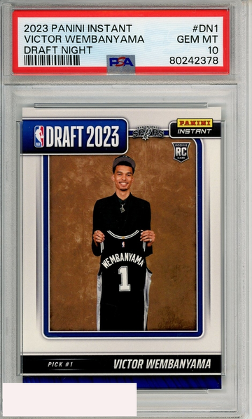2023 PANINI INSTANT DRAFT NIGHT VICTOR WEMBANYAMA #DN1 PSA 10 RC